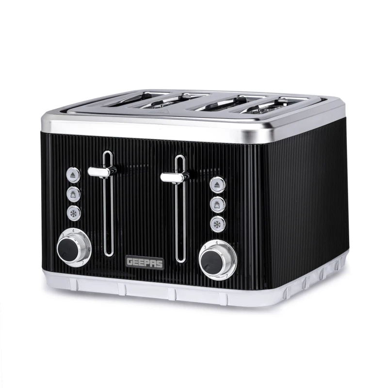Image of Geepas Arcus Collection 4 Slice Toaster with 7 Browning Levels 1860W in Black Unisex