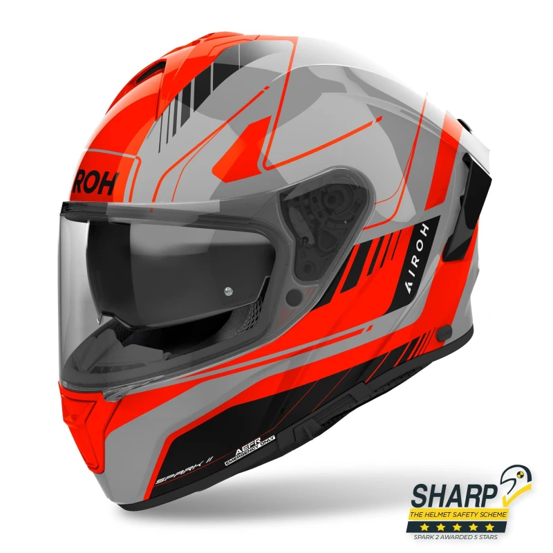 Image of Airoh Spark 2 Chrono Orange Gloss Full Face Helmet Size S