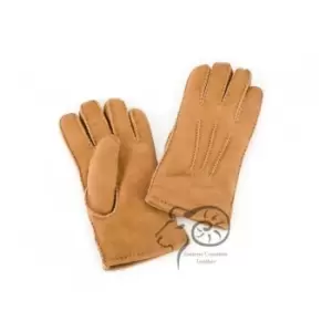 Image of Eastern Counties Leather Womens/Ladies 3 Point Stitch Detail Sheepskin Gloves (XL) (Tan)