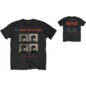 Image of The Beatles - American Tour 1964 Mens Large T-Shirt - Black