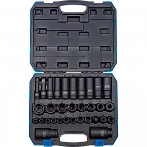 Image of Draper 32 Piece Combination Drive Impact Hex Socket Set Metric Combination