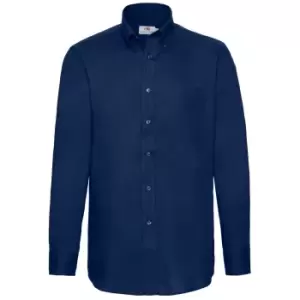 Image of Fruit Of The Loom Mens Long Sleeve Oxford Shirt (M) (Navy)