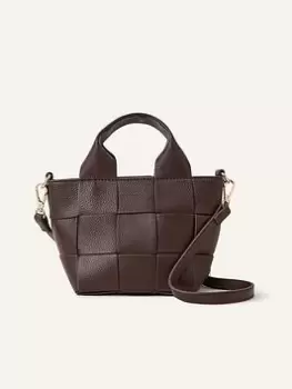 Image of Accessorize Woven Mini Weave Crossbody, Brown, Women