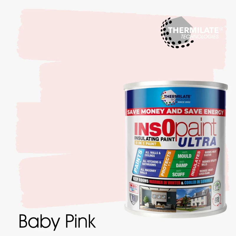 Image of THERMILATE TECHNOLOGIES InsOpaint ULTRA - 9 IN 1 Interior & Exterior Paint - 5L in Baby Pink Baby Pink Unisex 5L