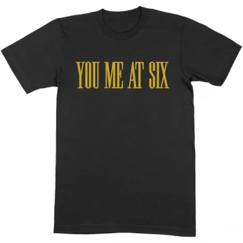 Image of You Me At Six - Yellow Text Unisex Small T-Shirt - Black