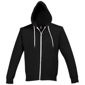 Image of SOLS Silver Unisex Full Zip Hooded Sweatshirt / Hoodie (XL) (Black)