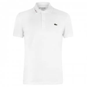 Image of Lacoste Rainbow Logo Polo Shirt - White