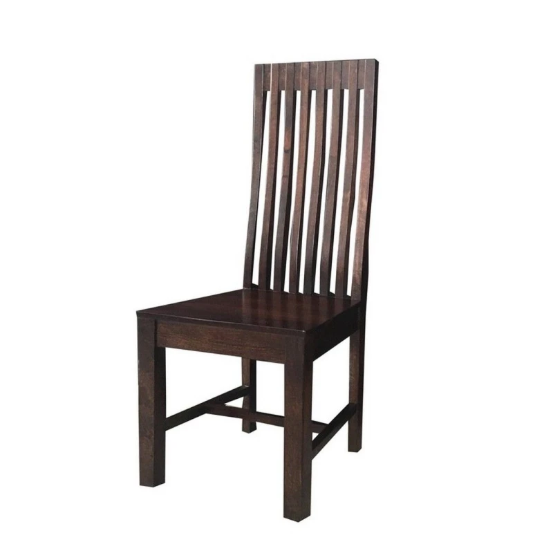 Image of Jaipur Furniture Ltd Geneva Long Back Solid Seat Chair (Set of 2) - Mango Wood - Dark Finish in Brown Brown Unisex