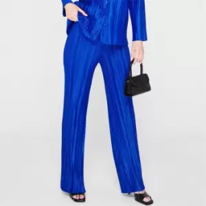 Image of I Saw It First Plisse Straight Leg Trousers - Blue