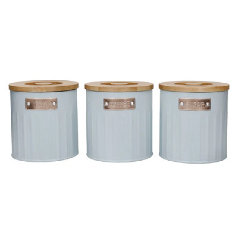 Image of Kitchencraft 3 Piece Tea, Coffee and Sugar Canisters Set Blue unisex