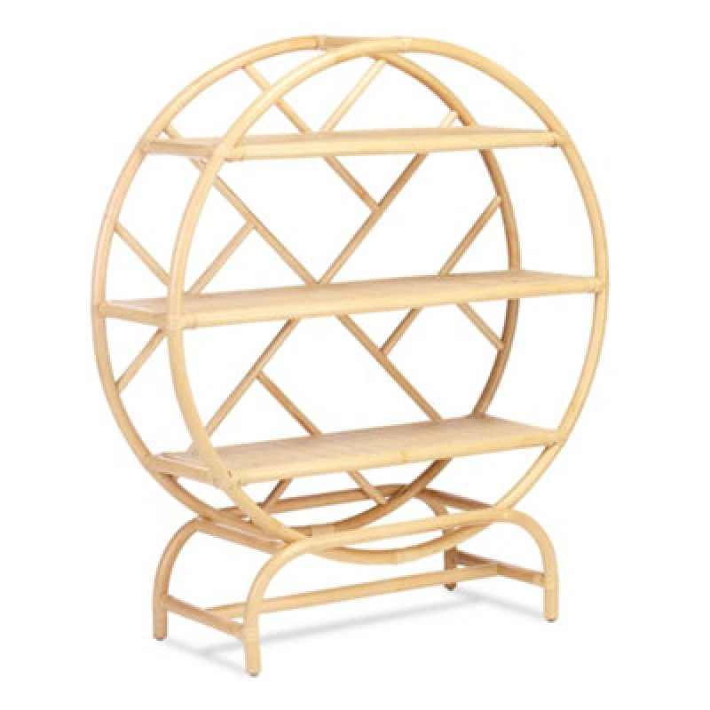 Image of Desser Natural Rattan Etagere Freestanding Display Shelves H123Cm X W106Cm X D41Cm