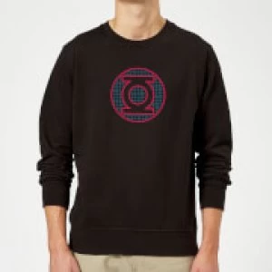 Image of Justice League Green Lantern Retro Grid Logo Sweatshirt - Black - 5XL
