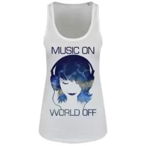 Image of Grindstore Music On World Off Ladies Floaty Tank (medium) (White)