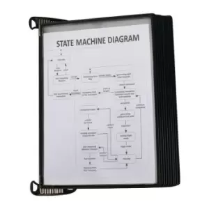 Image of Support mural 10 pochettes de presentation PP noir avec champ magnet. neodyme fo