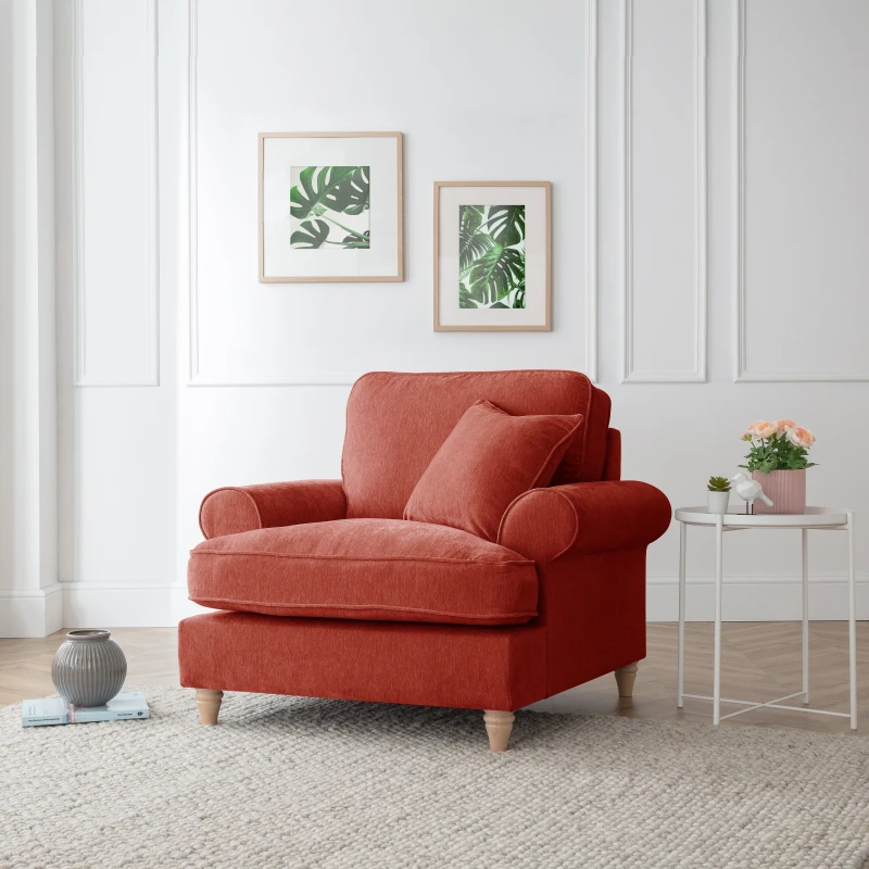 Image of The Great Sofa Company Ezra Armchair Manhattan Apricot in Terracotta Terracotta Unisex