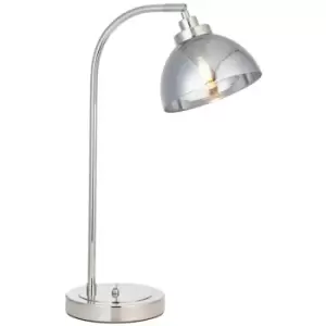 Image of Endon Caspa Task Table Lamp, Bright Nickel Plate, Mirrored Glass
