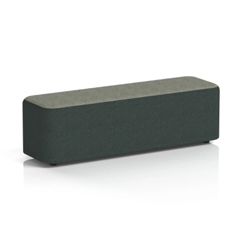 Image of Harlestone Large Rectangular Office Breakout Stool in Rivet Fabric - Charcoal Body Vitreous Top