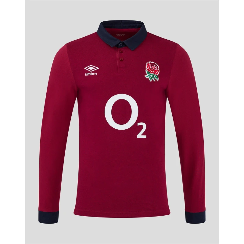 Image of Umbro England Rugby Alternate Classic Long Sleeve Shirt 2024 Womens - Red Red 8