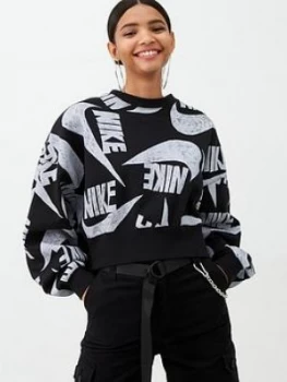 Image of Nike Nsw Icon Clash Sweat Top - Black