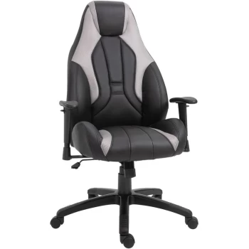 Image of High Back Executive Office Chair Gaming Recliner w/ Footrest, Grey - Vinsetto