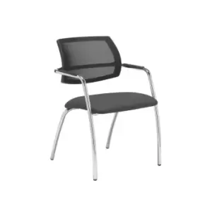 Image of Dams MTO Tuba Chrome 4 Leg Frame Conference Chair with Half Mesh Back - Panama R