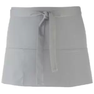 Image of Premier Ladies 'colours' 3 Pocket Apron / Workwear (pack Of 2) (one Size, Silver)