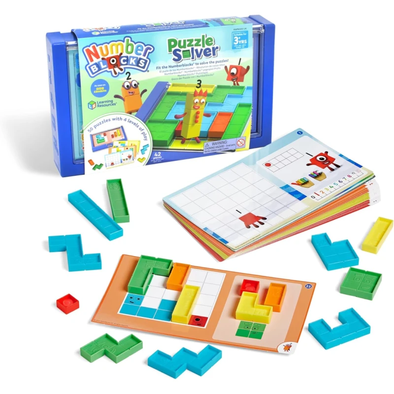 Image of Learning Resources Numberblocks Puzzle Solver Toys for 3 Year Old Boys and Girls 50 Puzzles with 4 Levels of Play Travel Games