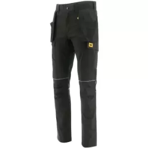 Image of Caterpillar Mens Stretch Cut Pocket Slim Work Trousers (36R) (Black) - Black