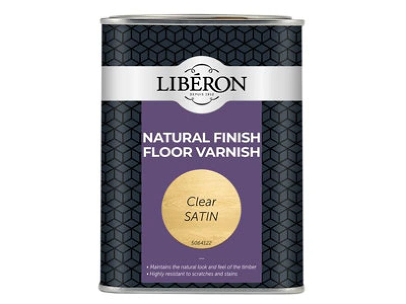 Image of Liberon Natural Finish Floor Varnish Clear Satin 1 litre Clear