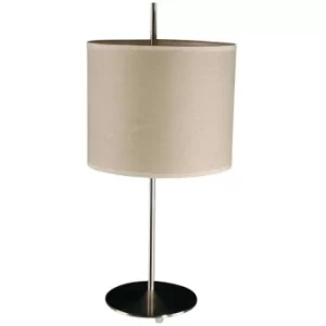 Image of Linea Verdace Innset Table Lamp With Round Shade Satin Nickel