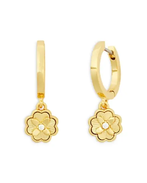 Image of kate spade new york Heritage Bloom Huggie Hoop Earrings