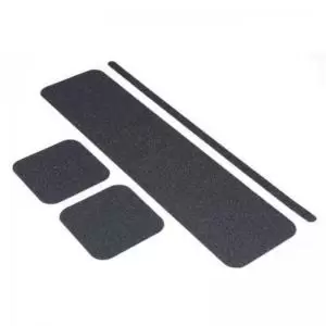 Image of High grip non-slip floor treads with Black finish; 140 x 140mm PK10