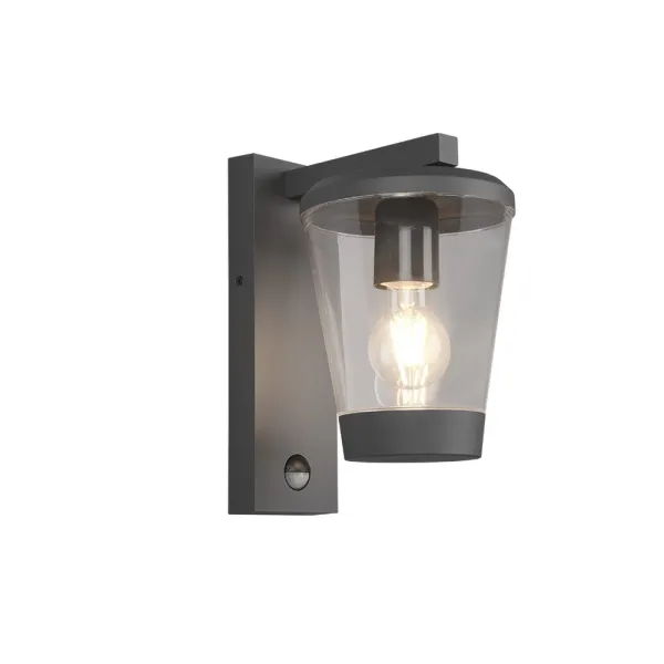 Image of Cavado Modern Outdoor Wall Lantern Anthracite IP44 with PIR