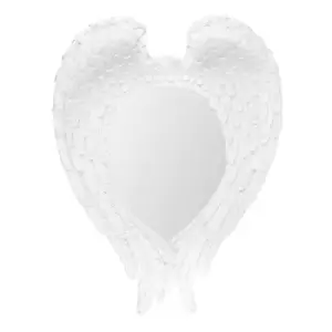 Image of White Glitter Guardian Angel Wing Wall Mirror
