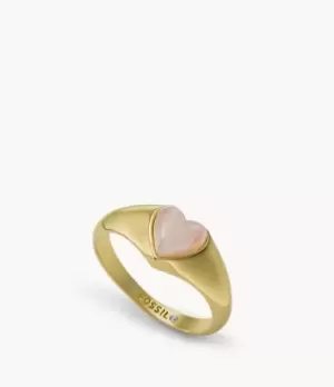 Image of Fossil Women Blush Pink Resin Heart Signet Ring