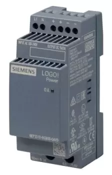 Image of Siemens LOGO!POWER Switch Mode DIN Rail Power Supply 230V ac Input, 5V dc Output, 3A 15W