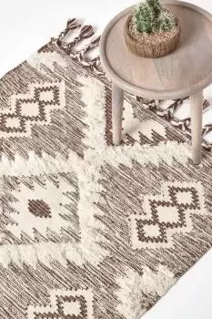 Image of Lhasa Handwoven Textured Kilim Wool Rug