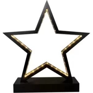 Image of LED Wooden Star 45 LEDs Black