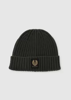 Image of Belstaff Mens Watch Beanie Hat In True Olive