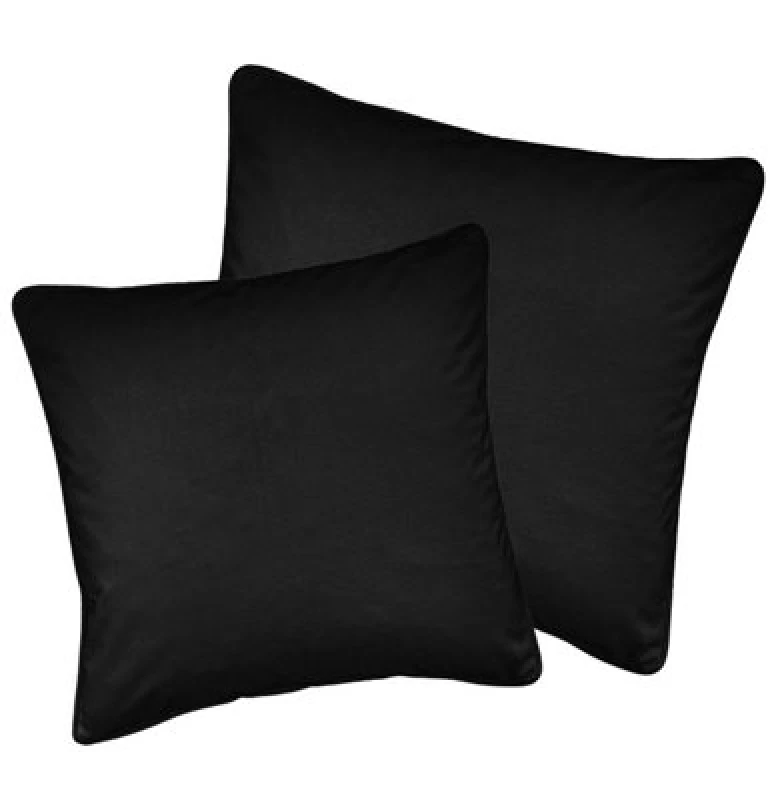 Image of Enhanced Living Pair of Soft Velvet Cushion Covers - Cases Only Black