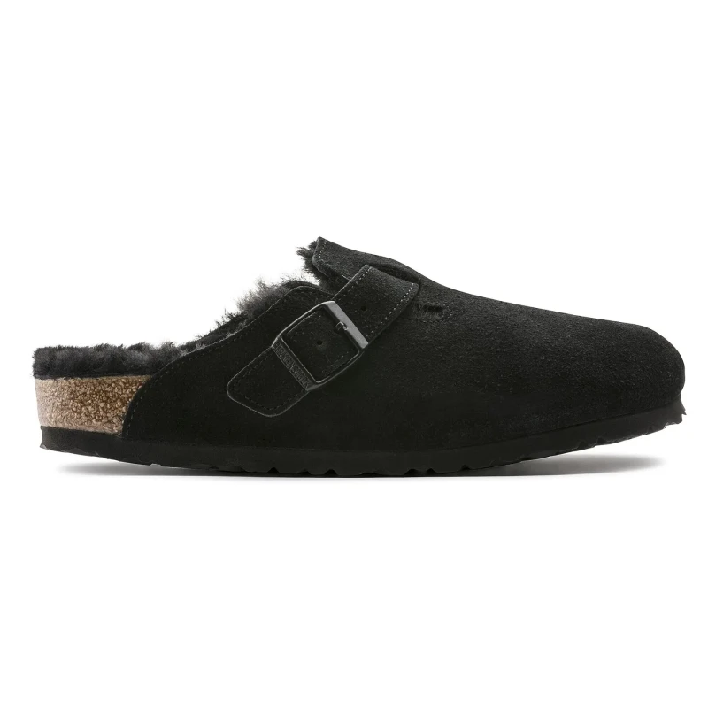 Image of Birkenstock Clogs Birkenstock Boston Suede Leather Noir Unisex 36