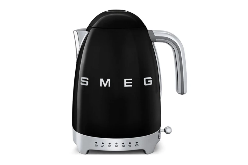Image of Smeg Smeg KLF04BLUK + TSF03BLUK Kettle & 4 slice Toaster Set Stainless Steel in Black One Size Unisex 5056032970496