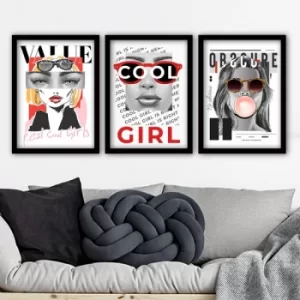 Image of 3SC91 Multicolor Decorative Framed Painting (3 Pieces)