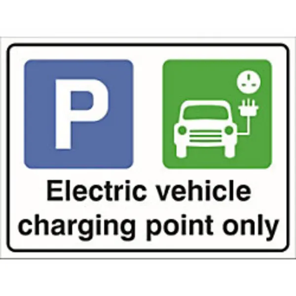 Image of Stewart Superior Seco Safety Sign Electric Vehicle Charging Point Only Correx Sign 300 x 200mm - ECP CX300X200 ECP CX300X200