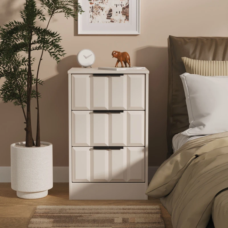 Image of Welcome Furniture Welcome Furniutre New York 3 Drawer Bedside - Ready Assembled NYC001KMKM