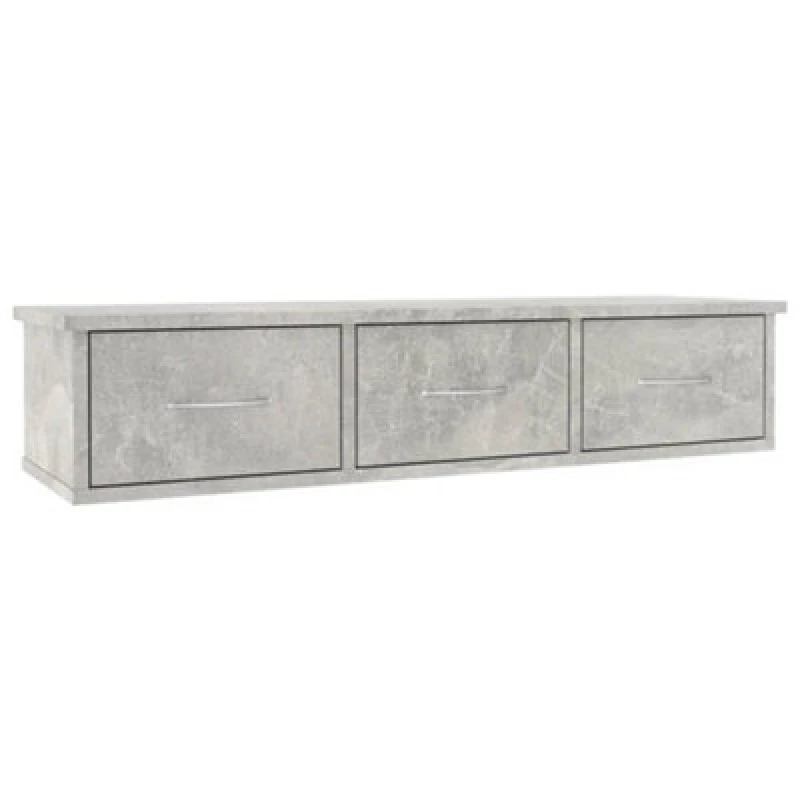 Image of Vidaxl Wall-Mounted Drawer Shelf Concrete Grey 88X26X18.5cm Engineered Wood