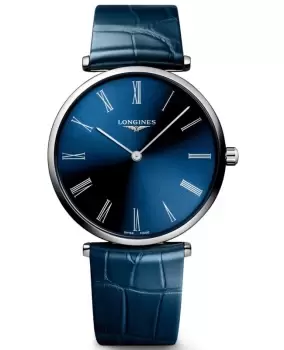 Image of Longines La Grande Classique Quartz Blue Dial Leather Strap Womens Watch L4.866.4.94.2 L4.866.4.94.2