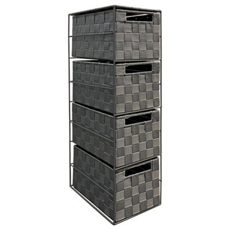 Image of Arpan Grey 4 Drawer Storage Cabinet Unit Ideal For Home Office Bedroom Kitchen Bathroom