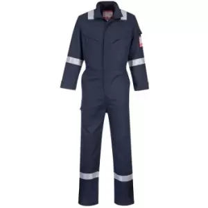 Image of Portwest Mens Bizflame Flame Resistant Work Overall/Coverall (M/R) (Navy) - Navy