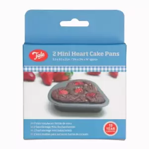 Image of Tala Set of 2 Mini Heart Cake Pans Grey